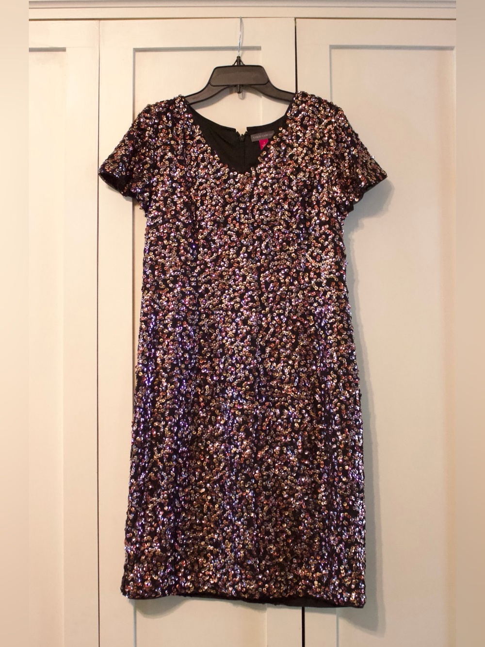 Vince Camuto Black Sequin Party Mini Dress | Size 4